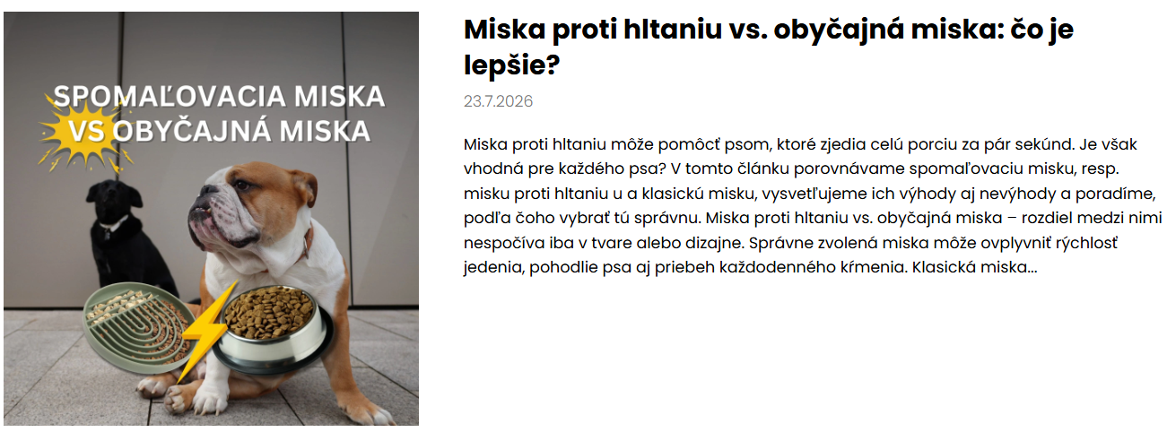 miska proti hltaniu a sklasicka miska